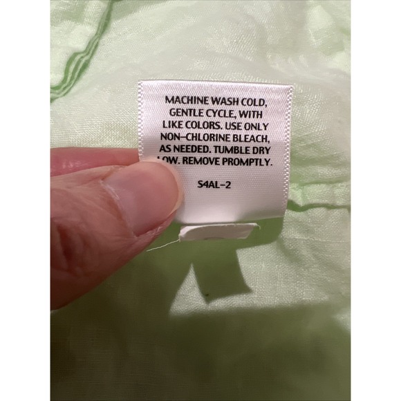 Eileen Fisher Lime Green Irish Linen Top Peasant Lagenlook Beach Coastal - Picture 5 of 6